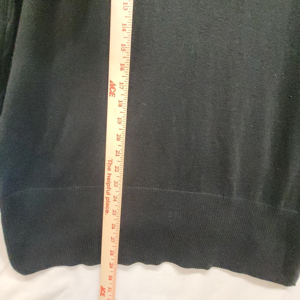 Gap Body Womens Large Black Hoodie Sweater Relaxed Fit High-Low Hem Mixed Knits - Picture 14 of 15